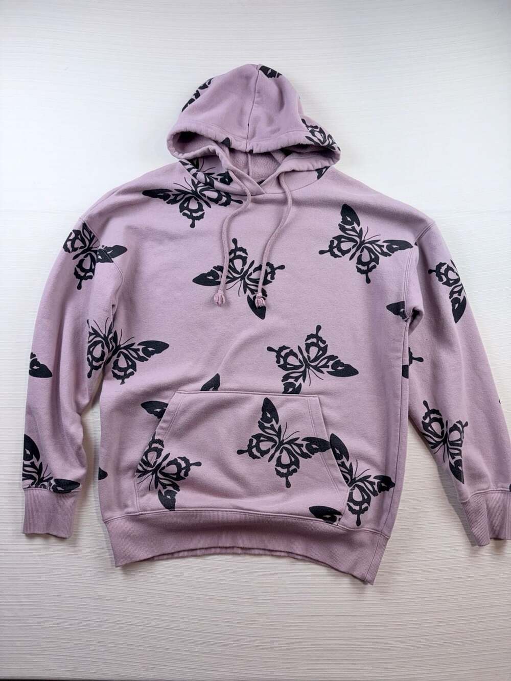 Wild Fable Butterfly Print Fleece Hoodie Size XS Purple Black Whimsygom